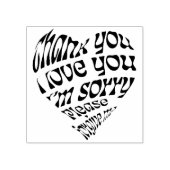 Ho'oponopono Hartvormige tekst Rubberstempel (Afrduk)