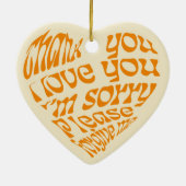 Ho'oponopono Hartvormige tekst Sinaasappel Keramisch Ornament (Achterkant)