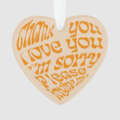 Ho'oponopono Hartvormige tekst Sinaasappel Ornament (voorkant)