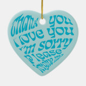 Ho'oponopono Hartvormige tekst Turkoois Keramisch Ornament (Achterkant)