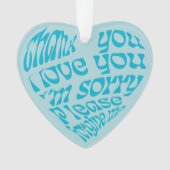 Ho'oponopono Hartvormige tekst Turkoois Ornament (voorkant)