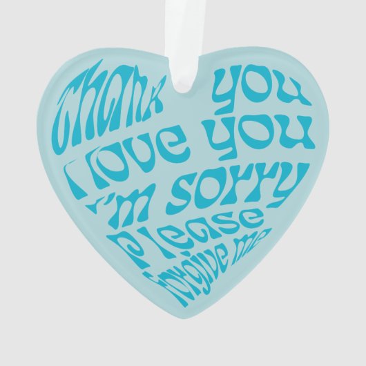 Ho'oponopono Hartvormige tekst Turkoois Ornament (achterkant)