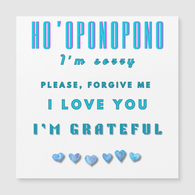 Ho'oponopono Healing Mantra – Lichtblauw Spirituee (Voorkant)