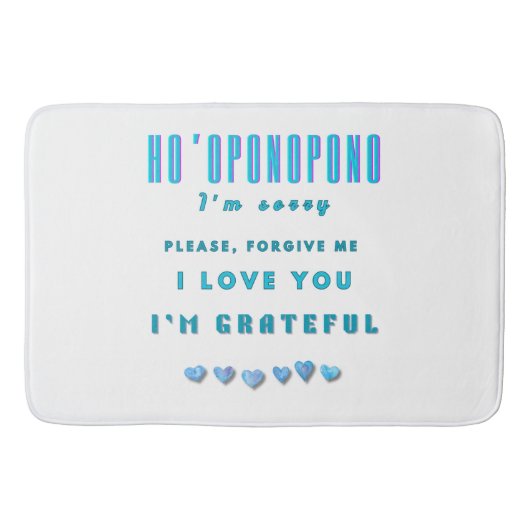 Ho'oponopono Healing Mantra – Lichtblauw Spirituee Badmat (Voorkant)