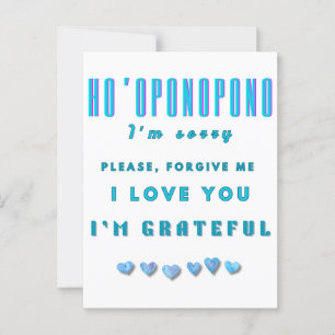 Ho'oponopono Healing Mantra – Lichtblauw Spirituee Briefkaart