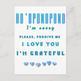 Ho'oponopono Healing Mantra – Lichtblauw Spirituee Briefkaart