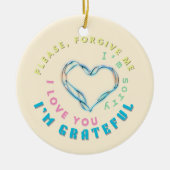 Ho'oponopono Healing Mantra – Lichtblauw Spirituee Keramisch Ornament (Voorkant)