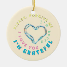 Ho'oponopono Healing Mantra – Lichtblauw Spirituee Keramisch Ornament