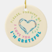 Ho'oponopono Healing Mantra – Lichtblauw Spirituee Keramisch Ornament (Achterkant)