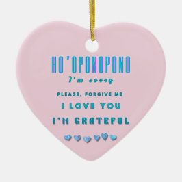 Ho'oponopono Healing Mantra – Lichtblauw Spirituee Keramisch Ornament