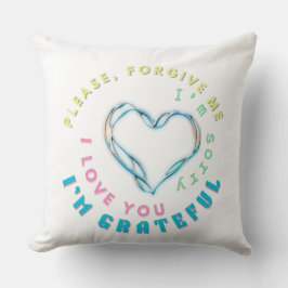 Ho'oponopono Healing Mantra – Lichtblauw Spirituee Kussen