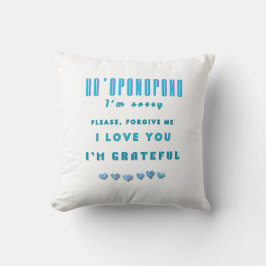 Ho'oponopono Healing Mantra – Lichtblauw Spirituee Kussen