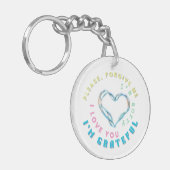 Ho'oponopono Healing Mantra – Lichtblauw Spirituee Sleutelhanger (Voorkant Links)