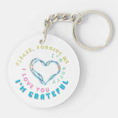 Ho'oponopono Healing Mantra – Lichtblauw Spirituee Sleutelhanger (Achterkant)