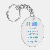 Ho'oponopono Healing Mantra – Lichtblauw Spirituee Sleutelhanger (Voorkant Links)