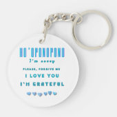 Ho'oponopono Healing Mantra – Lichtblauw Spirituee Sleutelhanger (Achterkant)