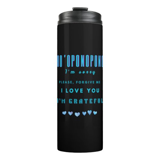 Ho'oponopono Healing Mantra – Lichtblauw Spirituee Thermosbeker (Voorkant)