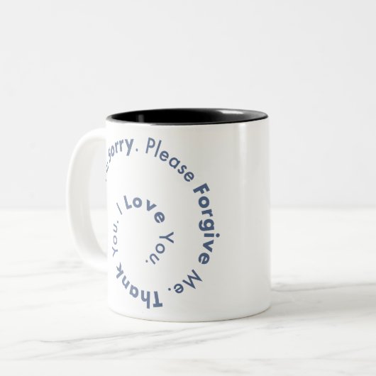 HoOponopono Mantra Prayer Healing Sentences Tweekleurige Koffiemok (Voorkant links)