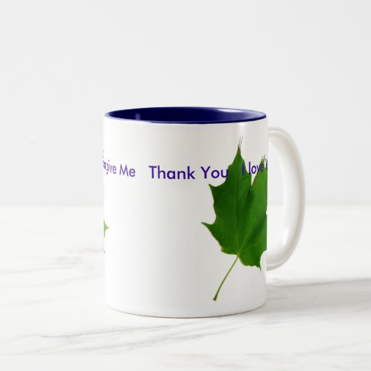 Ho'oponopono Maple Leaf Mok (Voorkant rechts)