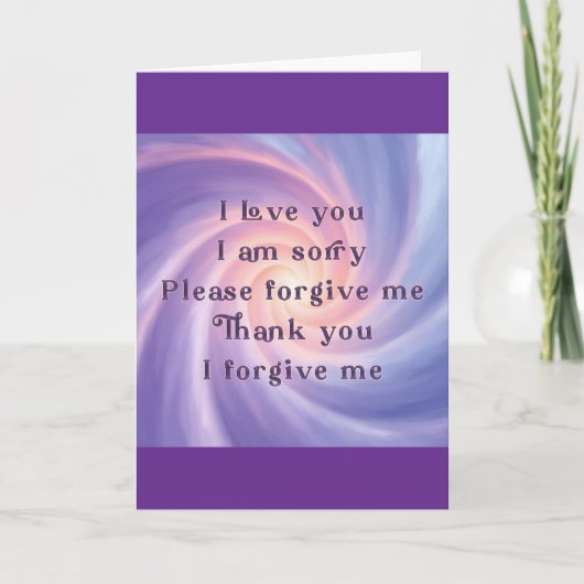 Ho'oponopono Paarse Perzik n Bord Blauw Kaart (Voorkant)