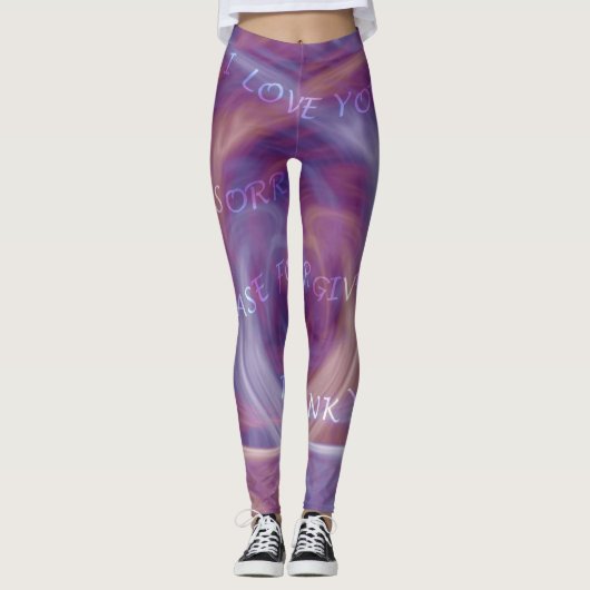 Ho'oponopono Paarse roke Leggings (Voorkant)
