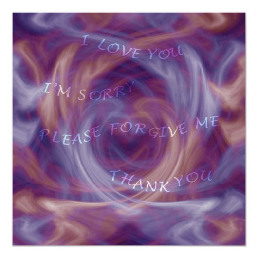 Ho'oponopono Paarse roke Poster (Voorkant)