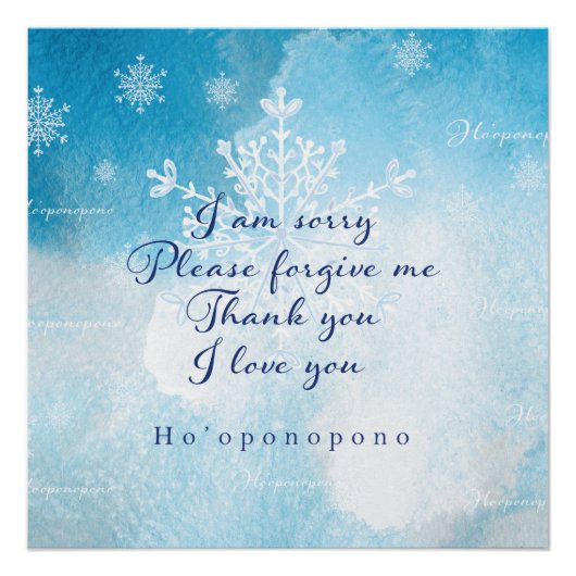 Ho'oponopono Prayer Art Print Perfect Poster (Voorkant)