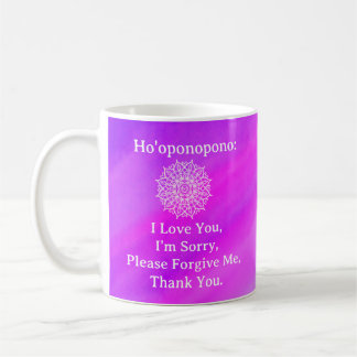 Ho'oponopono Vergeving Roze Paarse Ombre Mandala Koffiemok