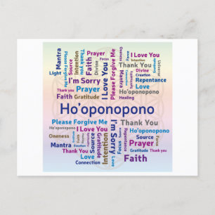 Ho'oponopono Word Cloud - Mantra - Self Love Feestdagenkaart