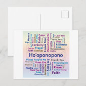Ho'oponopono Word Cloud - Mantra - Self Love Feestdagenkaart (Voorkant / Achterkant)