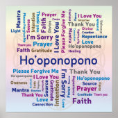 Ho'oponopono Word Cloud - Mantra - Self Love Poster (Voorkant)