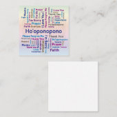 Ho'oponopono Word Cloud - Mantra - Self Love Vierkante Visitekaartje (Voorkant / Achterkant)