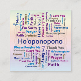 Ho'oponopono Word Cloud - Mantra - Self Love Vierkante Visitekaartje
