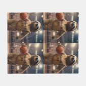 Hoops and Hangs: De Slam Dunking Luiaard, Fleece Deken (Voorkant (Horizontaal))