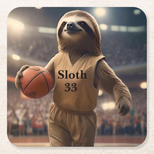Hoops and Hangs: De Slam Dunking Luiaard, Kartonnen Onderzetters (Voorkant)