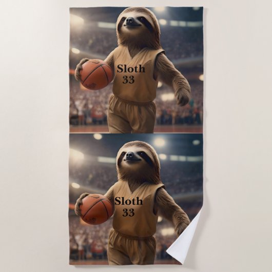 Hoops and Hangs: De Slam Dunking Luiaard, Strandlaken (Voorkant)