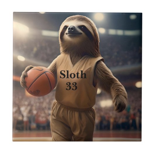 Hoops and Hangs: De Slam Dunking Luiaard, Tegeltje (Voorkant)