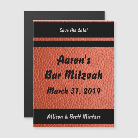 Hoops Bar Mitswa-magneet met enveloppe (Voorkant / Achterkant)