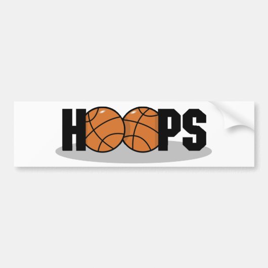Hoops basketbal bumper sticker (Voorkant)