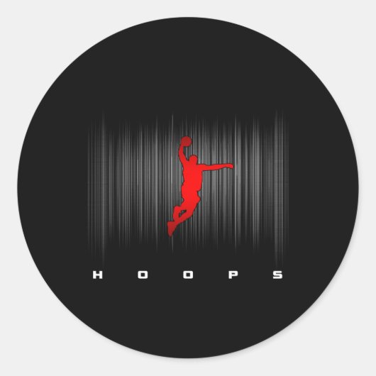 Hoops Basketbal Kleding - Basketbal Ronde Sticker (Voorkant)