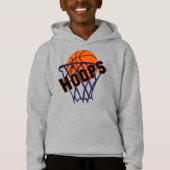 Hoops Basketball & Net Boys Hoodie (Voorkant)