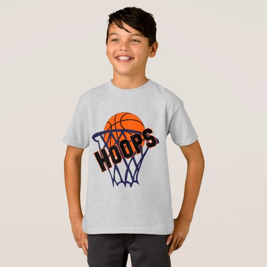 Hoops Basketball & Net Boys T-shirt (Voorkant volledig)
