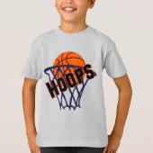 Hoops Basketball & Net Boys T-shirt (Voorkant)