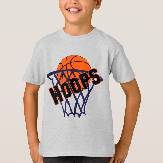 Hoops Basketball & Net Boys T-shirt (Voorkant)