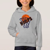 Hoops Basketball & Net Girls Hoodie (Voorkant)