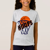 Hoops Basketball & Net Girls T-shirt (Voorkant)