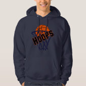 Hoops Basketball & Net Mannen Hoodie (Voorkant)