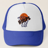 Hoops Basketball & Net Trucker Hat/Pet Trucker Pet (Voorkant)