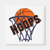 Hoops Basketball & Netkoelkast Magnet (Voorkant)