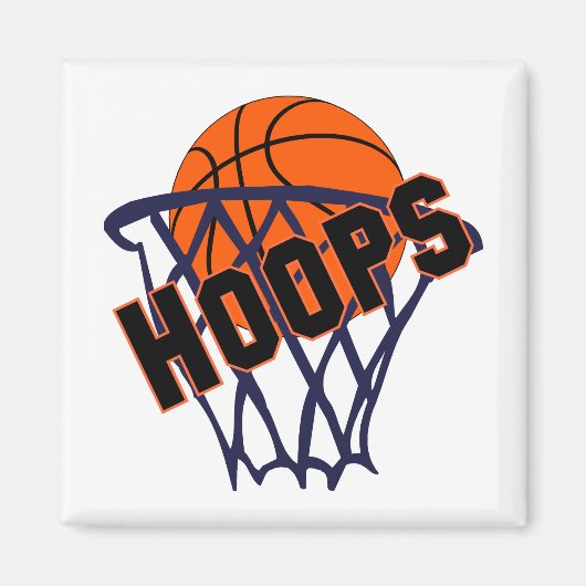 Hoops Basketball & Netkoelkast Magnet (Voorkant)